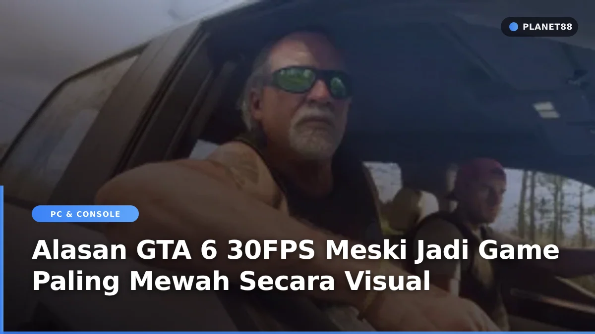 Tampilan grafis kota dalam gameplay Grand Theft Auto 6 yang dipatok 30FPS