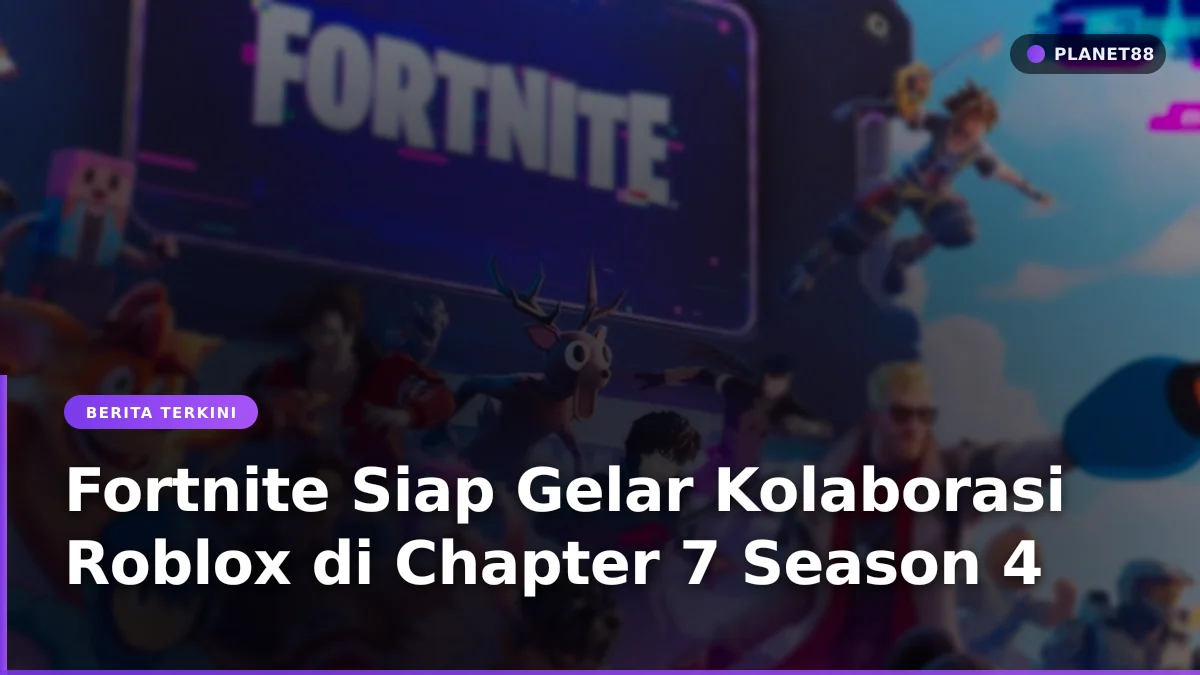 Karakter Fortnite dan Roblox berdiri berdampingan dalam konsep kolaborasi game