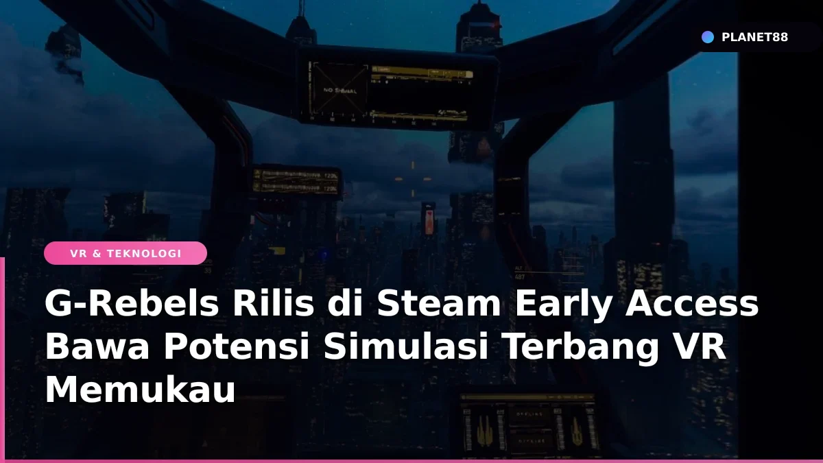 Tampilan kokpit simulasi penerbangan dalam teknologi virtual reality