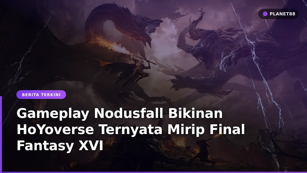 Karakter aksi bertarung melawan monster raksasa dalam game pertarungan cepat