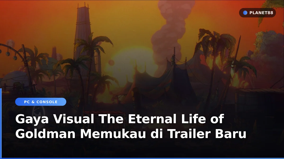 Perbandingan sketsa awal dan aset final dalam game The Eternal Life of Goldman