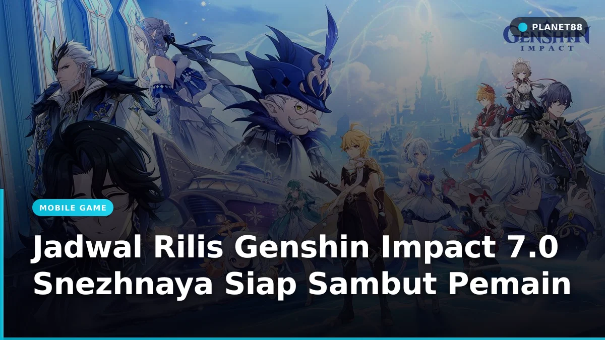 Pemandangan wilayah bersalju Snezhnaya dalam update Genshin Impact 7.0