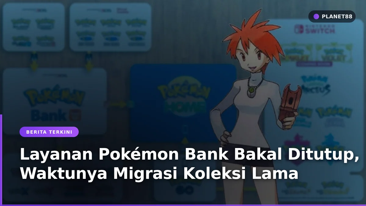 Konsol genggam Nintendo 3DS yang menampilkan game Pokémon