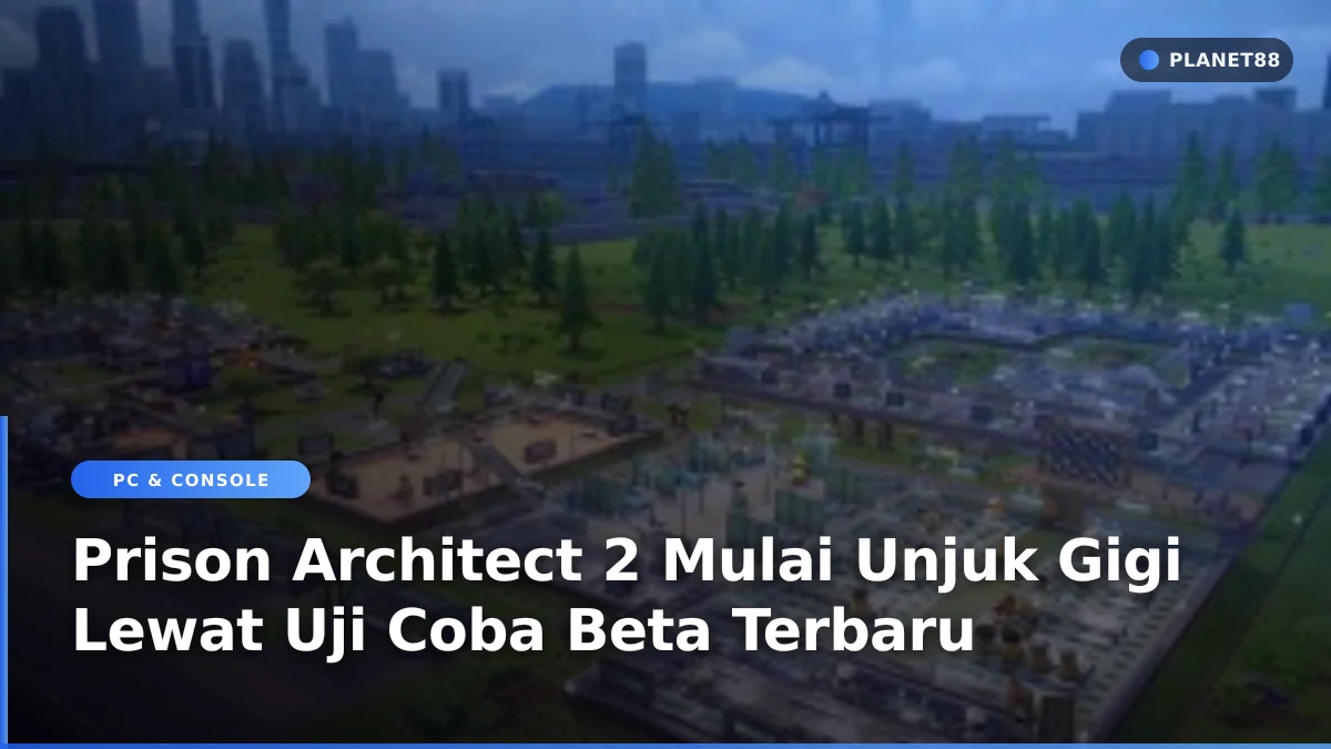 Ilustrasi permainan simulasi manajemen penjara Prison Architect 2