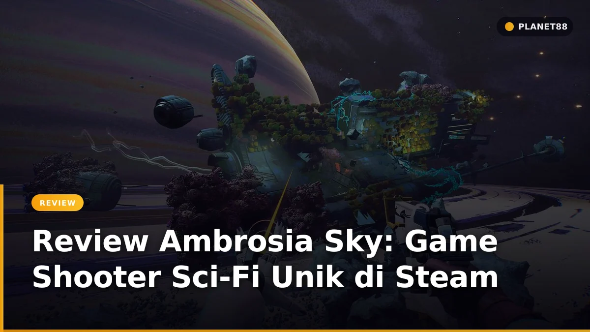 Karakter utama menjelajahi dunia sci-fi misterius dalam game Ambrosia Sky