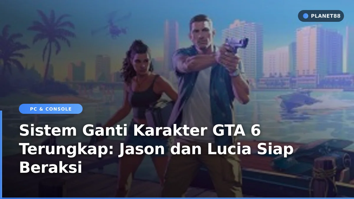Ilustrasi konsep protagonis GTA 6 Jason Duval dan Lucia Caminos