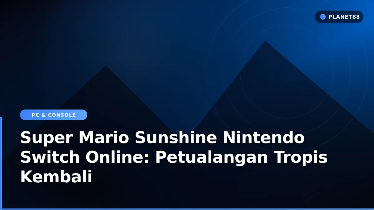 Karakter Mario dengan FLUDD berpetualang di Pulau Delfino yang tropis
