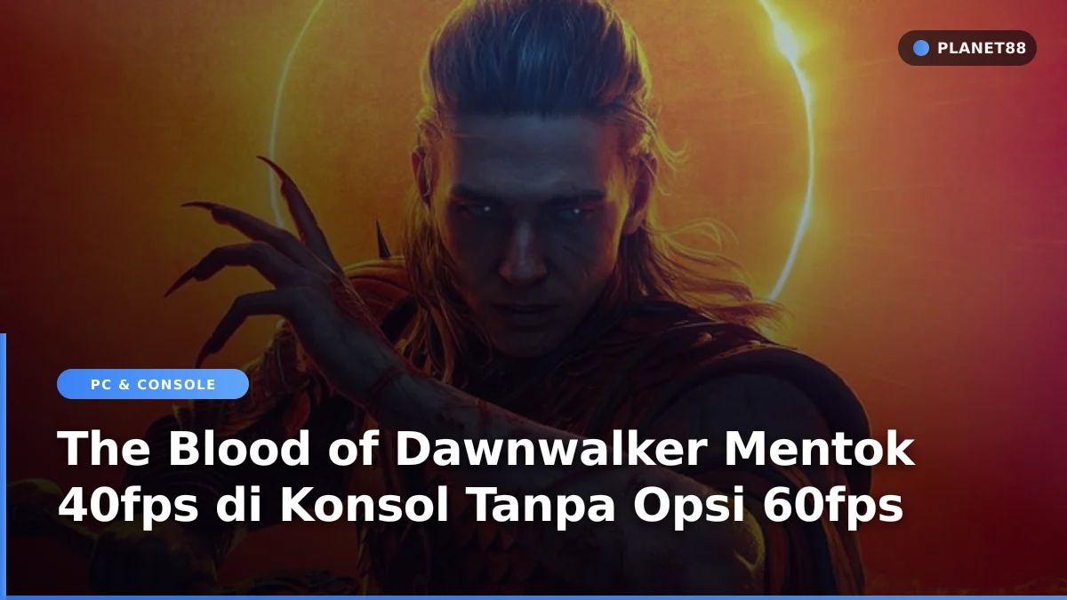 Tampilan game The Blood of Dawnwalker yang mentok pada batas 40fps di konsol PS5 dan Xbox Series X/S