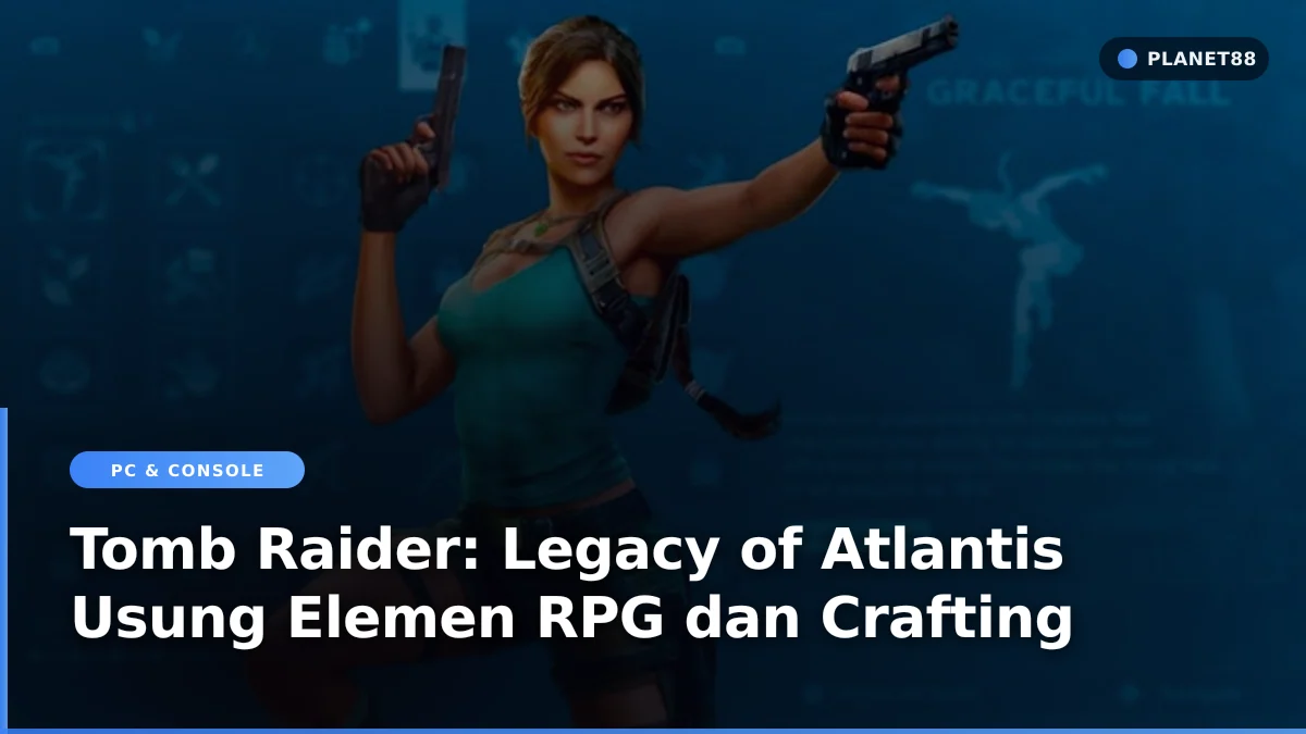 Karakter Lara Croft beraksi dalam game Tomb Raider: Legacy of Atlantis
